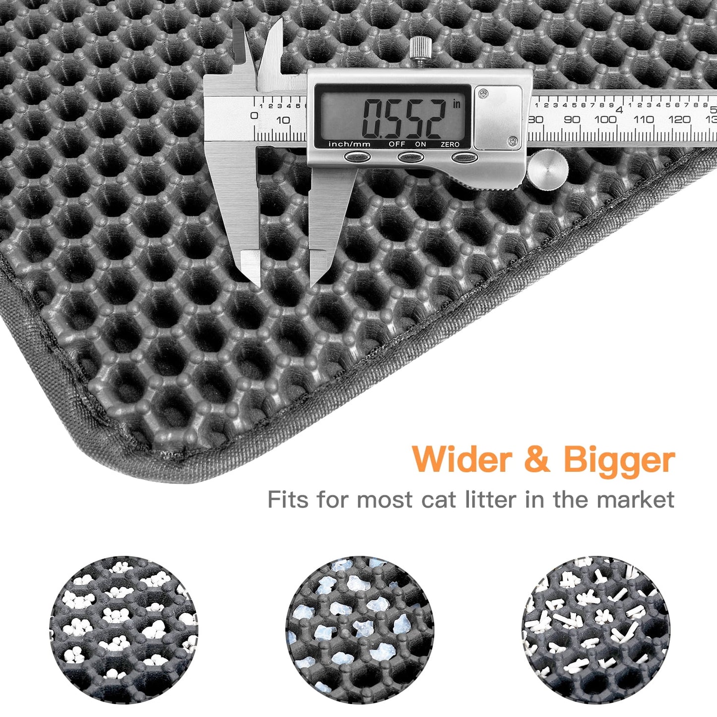 Double-Layer Cat Litter Mat with Honeycomb Design - 30x24 Inch Waterproof Tray, Traps Litter & Prevents Mess, Easy Clean