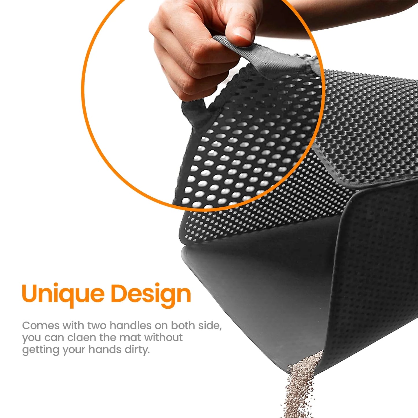 Double-Layer Cat Litter Mat with Honeycomb Design - 30x24 Inch Waterproof Tray, Traps Litter & Prevents Mess, Easy Clean