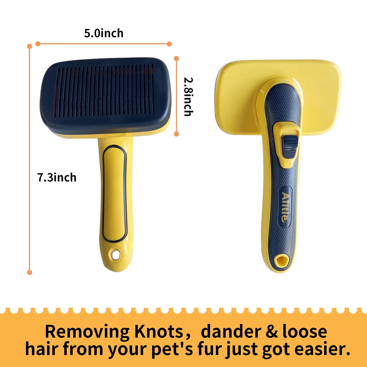 Self-Cleaning Slicker Brush for Dogs & Cats - Professional Grooming Tool for Shedding, Mats & Tangles | Painless Detangling & Undercoat Removal