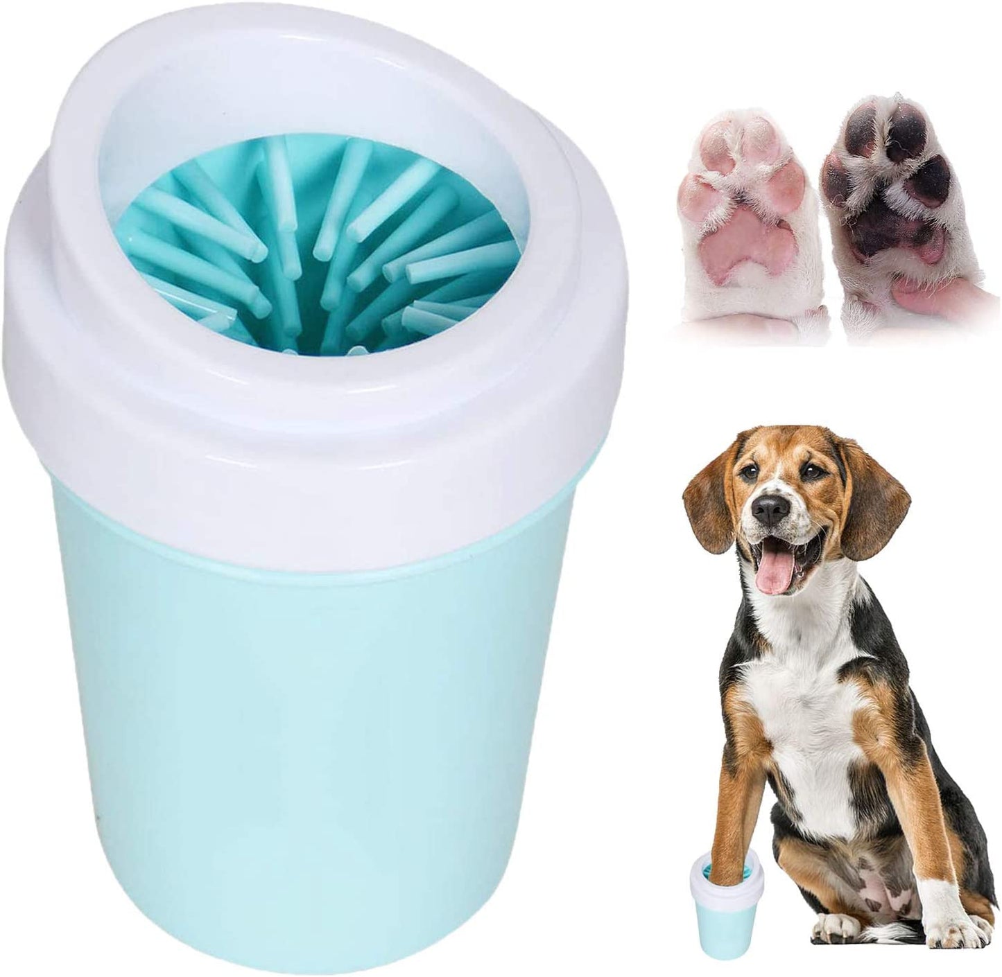 Muddy Paw Cleaner Cup - Silicone Dog Paw Washer with Massaging Bristles for Small & Medium Pets | Easy to Use & Clean, Quick-Dry Design