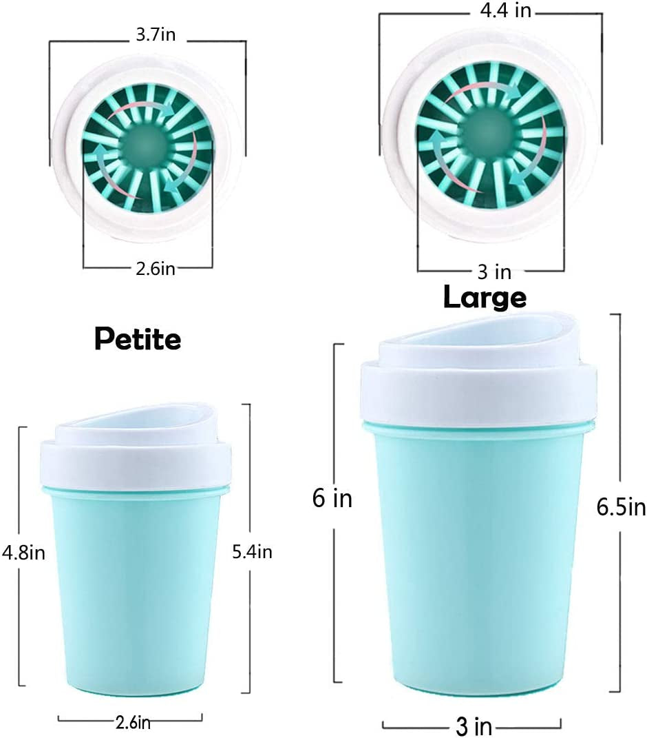 Muddy Paw Cleaner Cup - Silicone Dog Paw Washer with Massaging Bristles for Small & Medium Pets | Easy to Use & Clean, Quick-Dry Design