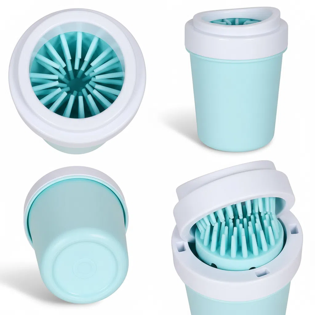 Muddy Paw Cleaner Cup - Silicone Dog Paw Washer with Massaging Bristles for Small & Medium Pets | Easy to Use & Clean, Quick-Dry Design