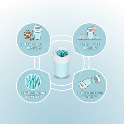 Muddy Paw Cleaner Cup - Silicone Dog Paw Washer with Massaging Bristles for Small & Medium Pets | Easy to Use & Clean, Quick-Dry Design