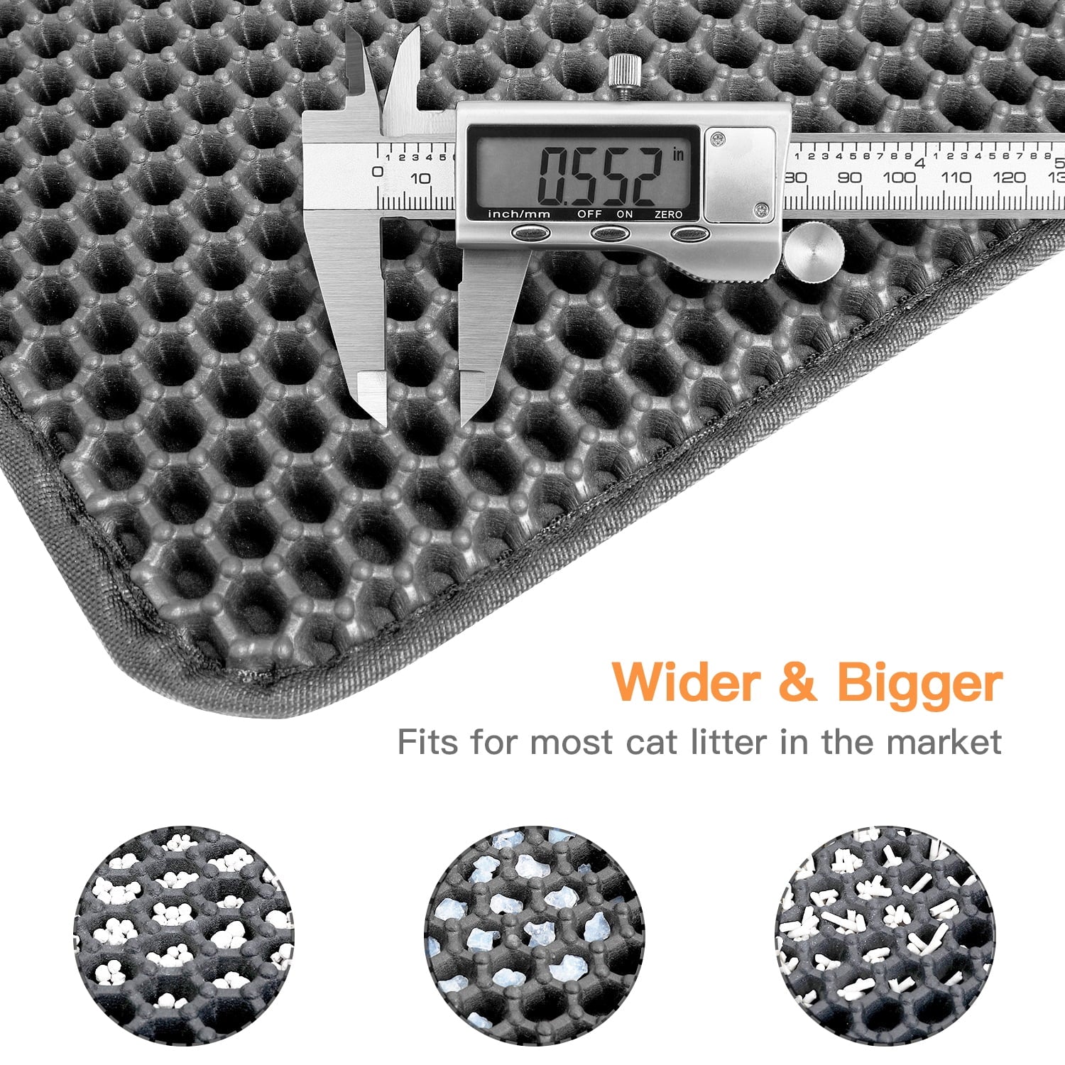 Double-Layer Cat Litter Mat with Honeycomb Design - 30x24 Inch Waterproof Tray, Traps Litter & Prevents Mess, Easy Clean