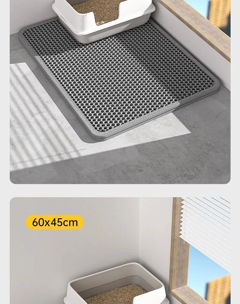 PawandPets© Double-Layer Honeycomb Cat Litter Mat