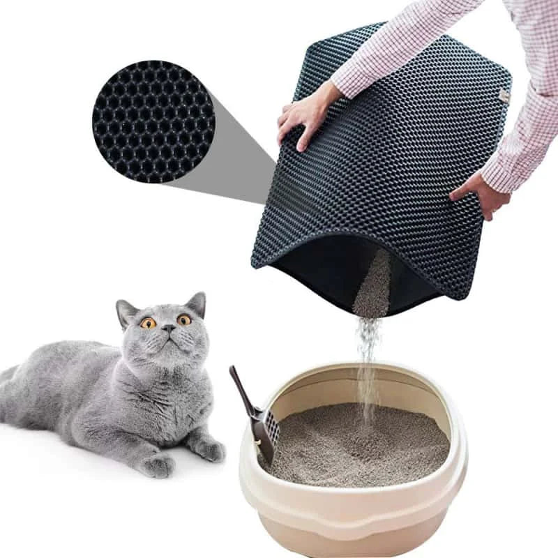 PawandPets© Double-Layer Honeycomb Cat Litter Mat