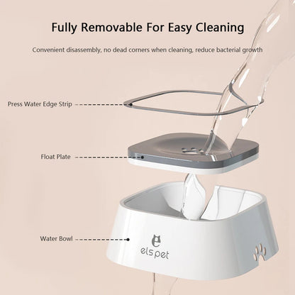 PawandPets© Pet Water Fountain with Floating Plates| No Spill Dog Water Bowl