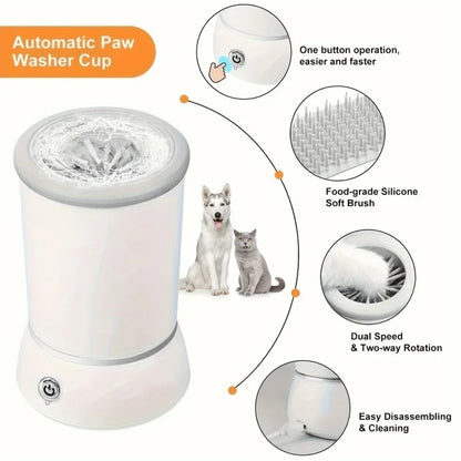 PawandPets© Automatic Paw Washer for Dogs & Cats - Electric Pet Foot Cleaning Cup with Quick, Low-Noise Cleaning