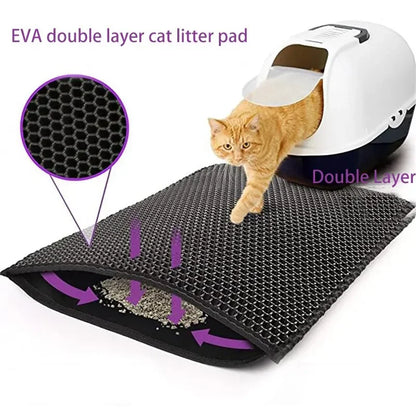 PawandPets© Double-Layer Honeycomb Cat Litter Mat