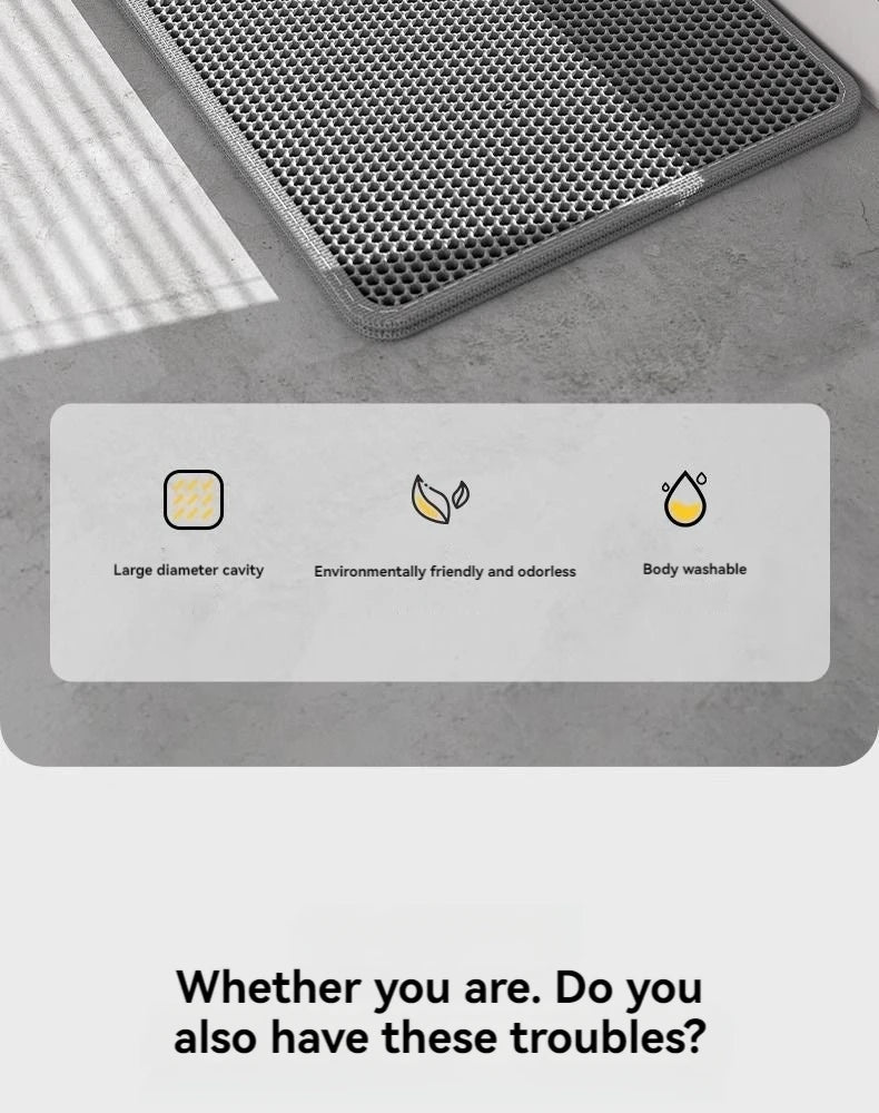 PawandPets© Double-Layer Honeycomb Cat Litter Mat