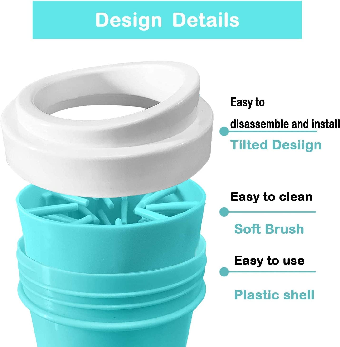 Muddy Paw Cleaner Cup - Silicone Dog Paw Washer with Massaging Bristles for Small & Medium Pets | Easy to Use & Clean, Quick-Dry Design