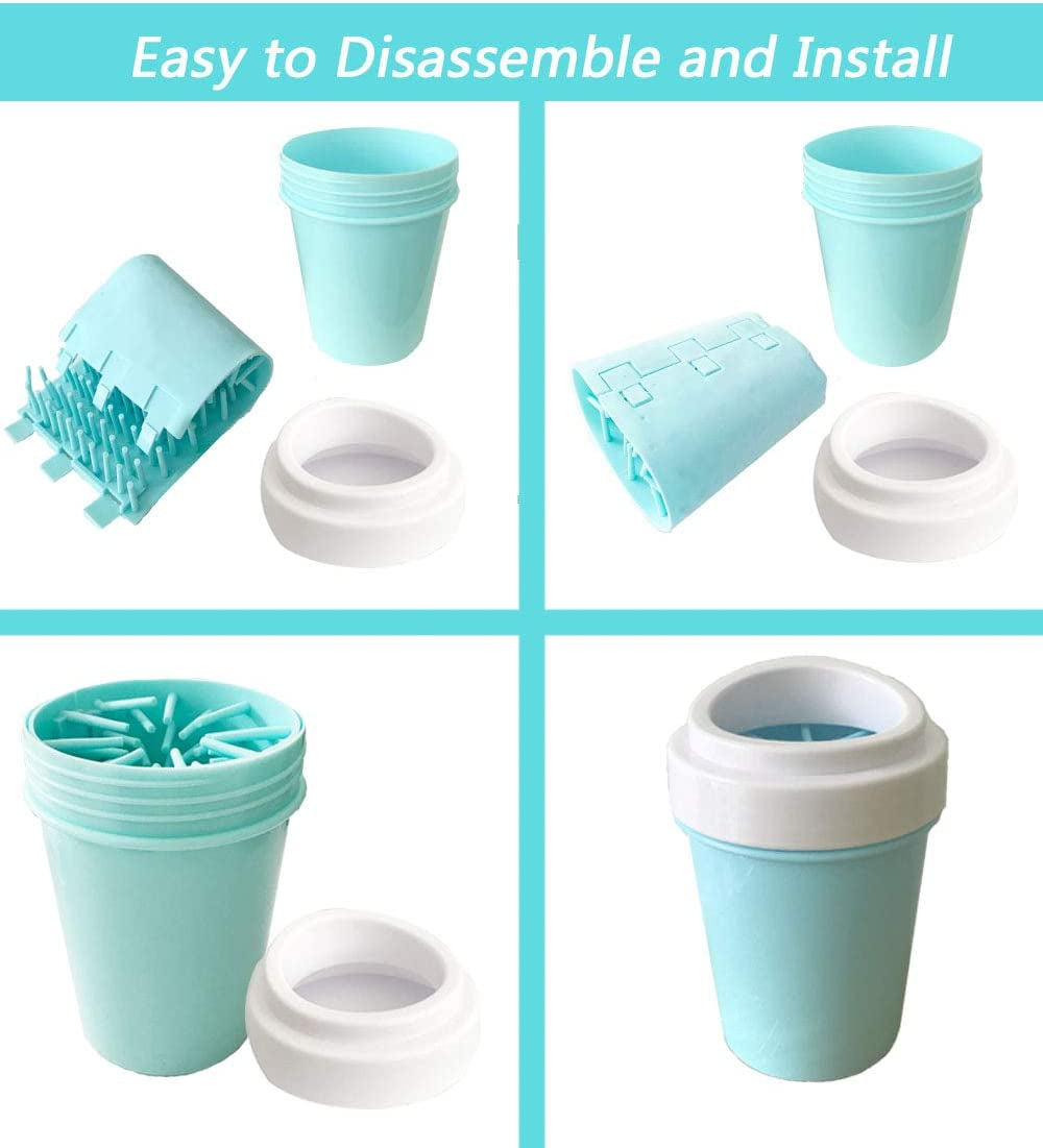 Muddy Paw Cleaner Cup - Silicone Dog Paw Washer with Massaging Bristles for Small & Medium Pets | Easy to Use & Clean, Quick-Dry Design